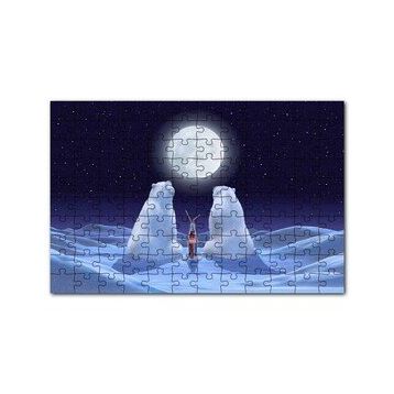 Cakapuzzle Dolunaya Karşı Kola İçen Kutup Ayıları 120 Parça Ahşap Puzzle