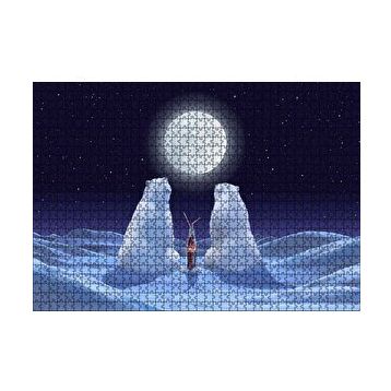 Cakapuzzle Dolunaya Karşı Kola İçen Kutup Ayıları 120 Parça Ahşap Puzzle