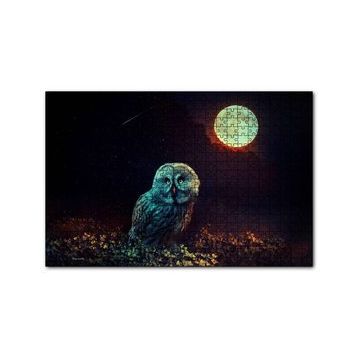 Cakapuzzle DolunayOrman ve Baykuş Sürreal 120 Parça Ahşap Puzzle