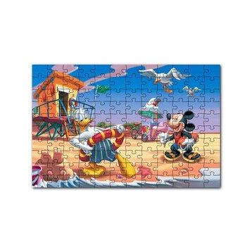 Cakapuzzle Donald Duck Ve Mickey Mouse Yaz Tatili Plaj 120 Parça Ahşap Puzzle