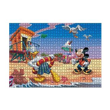 Cakapuzzle Donald Duck Ve Mickey Mouse Yaz Tatili Plaj 120 Parça Ahşap Puzzle