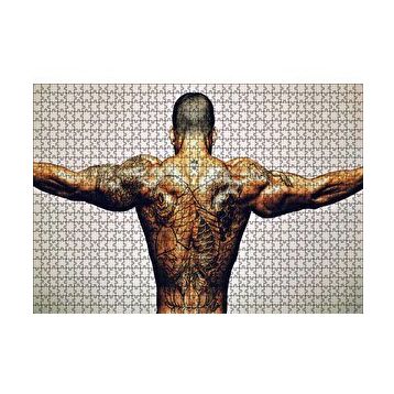 Cakapuzzle Dövmeli Adam ve Kasları 120 Parça Ahşap Puzzle