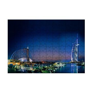 Cakapuzzle Dubai Jumeirah Gece Manzarası 120 Parça Ahşap Puzzle