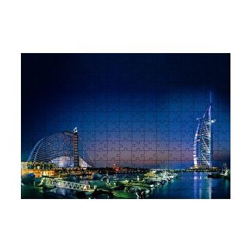 Cakapuzzle Dubai Jumeirah Gece Manzarası 120 Parça Ahşap Puzzle