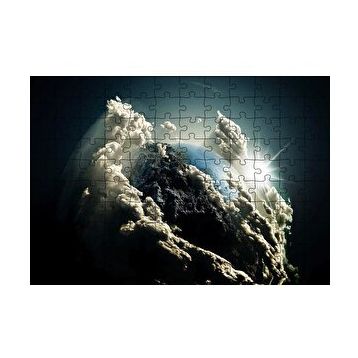 Cakapuzzle Dünya Güneş ve Beyaz Bulutlar 120 Parça Ahşap Puzzle