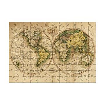 Cakapuzzle Dünya Haritası Görseli 120 Parça Ahşap Puzzle