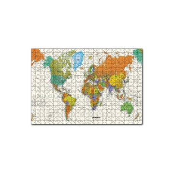 Cakapuzzle Dünya Haritası Sular Beyaz Renkte 120 Parça Ahşap Puzzle
