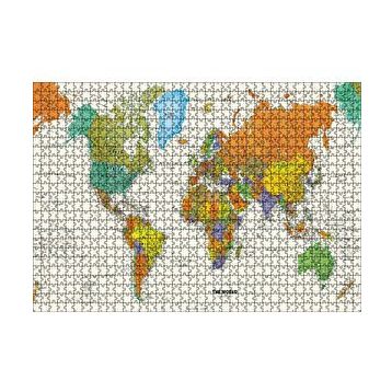 Cakapuzzle Dünya Haritası Sular Beyaz Renkte 120 Parça Ahşap Puzzle