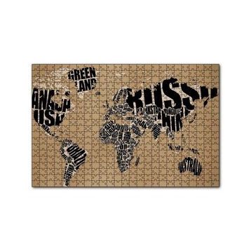 Cakapuzzle Dünya Haritası Ülke İsimleri Yazılı 120 Parça Ahşap Puzzle