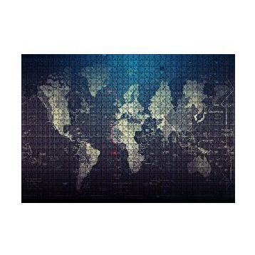 Cakapuzzle Dünya Haritası ve Yağmur Damlaları 120 Parça Ahşap Puzzle