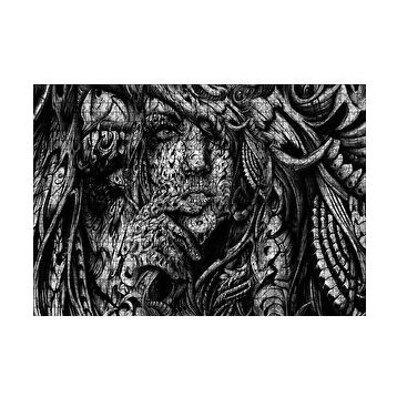 Cakapuzzle Düşünen Kadın Portresi Metal Gravür 120 Parça Ahşap Puzzle