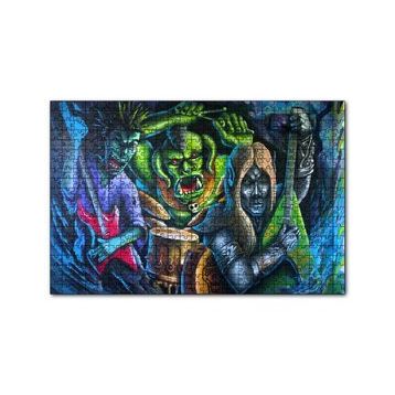 Cakapuzzle Duvar Boyama Elektrogitaristler ve Canavar Davulcu 120 Parça Ahşap Puzzle