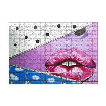 Cakapuzzle Duvar Boyama Kırmızı Dudaklar 120 Parça Ahşap Puzzle