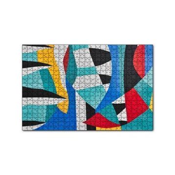 Cakapuzzle Duvar Boyama Renkler Kavisler ve Şeritler 120 Parça Ahşap Puzzle