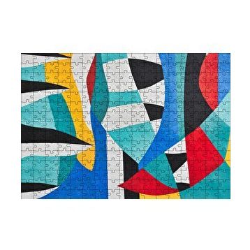 Cakapuzzle Duvar Boyama Renkler Kavisler ve Şeritler 120 Parça Ahşap Puzzle