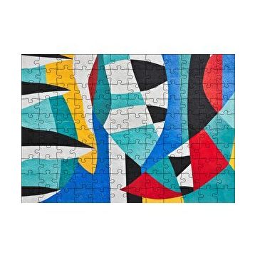 Cakapuzzle Duvar Boyama Renkler Kavisler ve Şeritler 120 Parça Ahşap Puzzle