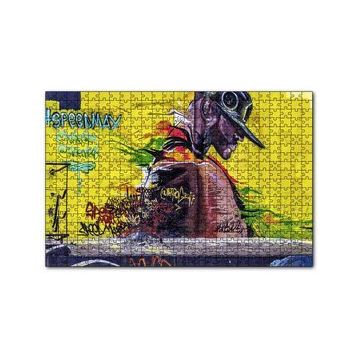 Cakapuzzle Duvar Boyama Şapkalı Siyahi 120 Parça Ahşap Puzzle