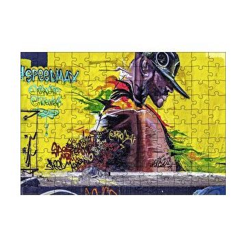 Cakapuzzle Duvar Boyama Şapkalı Siyahi 120 Parça Ahşap Puzzle