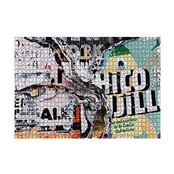 Cakapuzzle Duvar Eski Yırtık Afişler 120 Parça Ahşap Puzzle