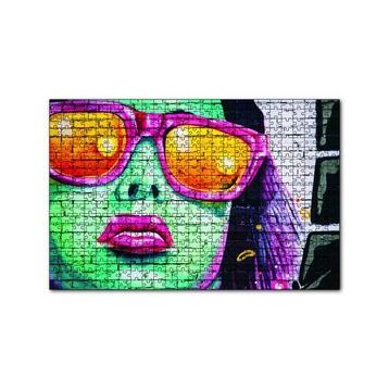Cakapuzzle Duvar Resmi Gözlüklü Kadın 120 Parça Ahşap Puzzle
