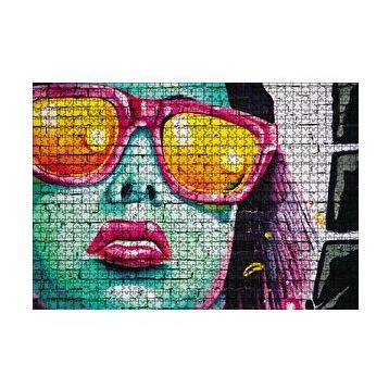 Cakapuzzle Duvar Resmi Gözlüklü Kadın 120 Parça Ahşap Puzzle