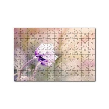 Cakapuzzle Eflatun Rengi Çiçek ve Su Damlaları 120 Parça Ahşap Puzzle