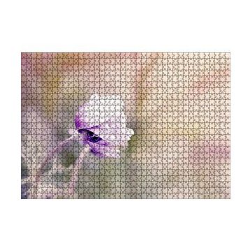 Cakapuzzle Eflatun Rengi Çiçek ve Su Damlaları 120 Parça Ahşap Puzzle