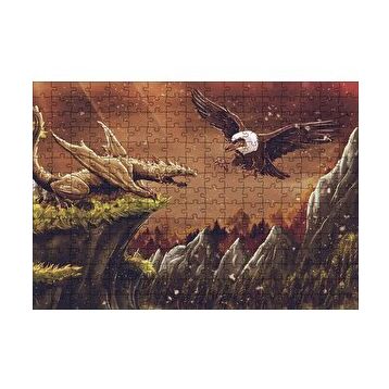 Cakapuzzle Ejderha Akbabaya Karşı 120 Parça Ahşap Puzzle
