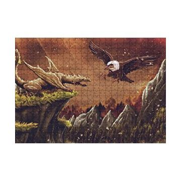 Cakapuzzle Ejderha Akbabaya Karşı 120 Parça Ahşap Puzzle