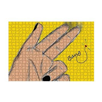 Cakapuzzle El İşareti Bang 120 Parça Ahşap Puzzle