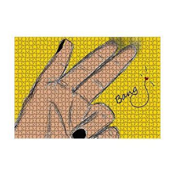 Cakapuzzle El İşareti Bang 120 Parça Ahşap Puzzle