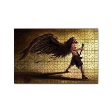 Cakapuzzle Elektrogitar Çalan Adam Karikatürize 120 Parça Ahşap Puzzle