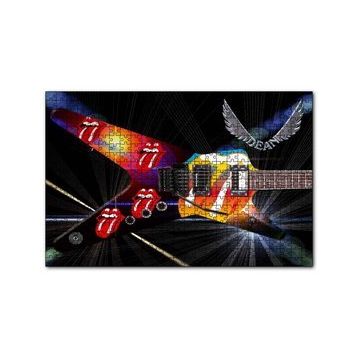 Cakapuzzle Elektrogitar Kırmızı Dudaklar ve Dil 120 Parça Ahşap Puzzle