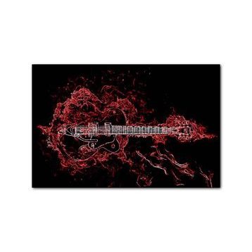 Cakapuzzle Elektrogitar ve Kırmızı Alevler 120 Parça Ahşap Puzzle