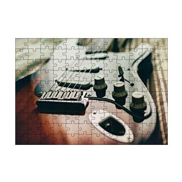 Cakapuzzle Elektrogitar Yakın Çekim 120 Parça Ahşap Puzzle