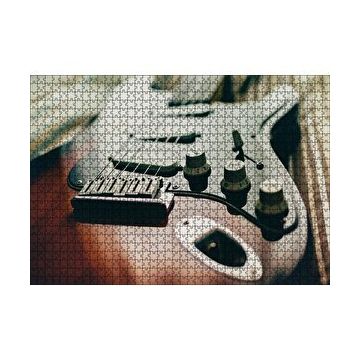 Cakapuzzle Elektrogitar Yakın Çekim 120 Parça Ahşap Puzzle