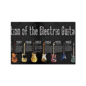 Cakapuzzle Elektrogitarın Evrimi 120 Parça Ahşap Puzzle