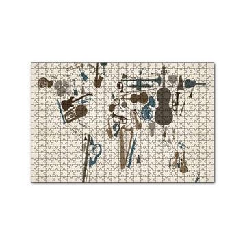 Cakapuzzle Enstrümanlardan Oluşan Dünya Haritası 120 Parça Ahşap Puzzle