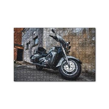 Cakapuzzle Eski Binalar ve Harley Davidson 120 Parça Ahşap Puzzle