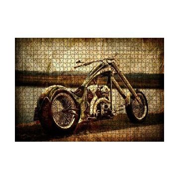 Cakapuzzle Eski Görünüm Chopper Motorsiklet 120 Parça Ahşap Puzzle