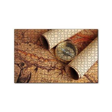 Cakapuzzle Eski Harita Fermanlar ve Pusula 120 Parça Ahşap Puzzle