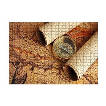 Cakapuzzle Eski Harita Fermanlar ve Pusula 120 Parça Ahşap Puzzle