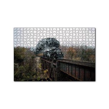 Cakapuzzle Eski Köprü ve Buharlı Kara Tren 120 Parça Ahşap Puzzle