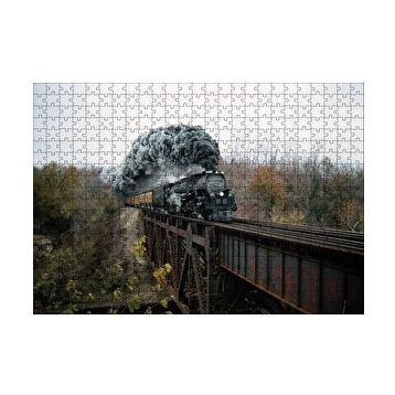 Cakapuzzle Eski Köprü ve Buharlı Kara Tren 120 Parça Ahşap Puzzle