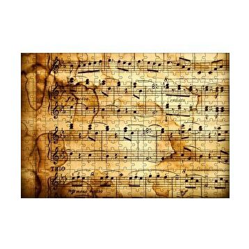Cakapuzzle Eski Lekeli Kağıtta Notalar ve Ritimler 120 Parça Ahşap Puzzle