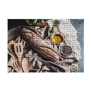 Cakapuzzle Ev Yapımı Doğal Ekmek 120 Parça Ahşap Puzzle