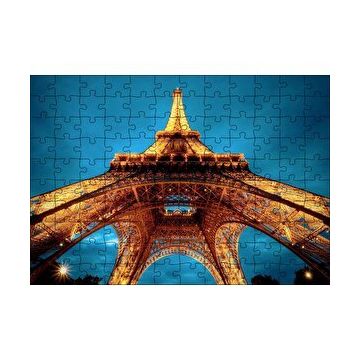 Cakapuzzle Eyfel Kulesi Gece Alttan Görünüm 120 Parça Ahşap Puzzle