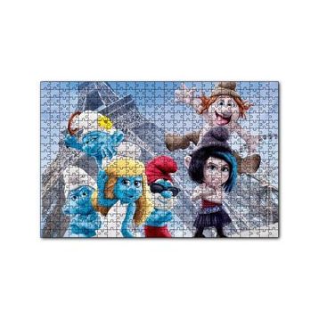Cakapuzzle Eyfel Kulesi ve Şirinler 120 Parça Ahşap Puzzle