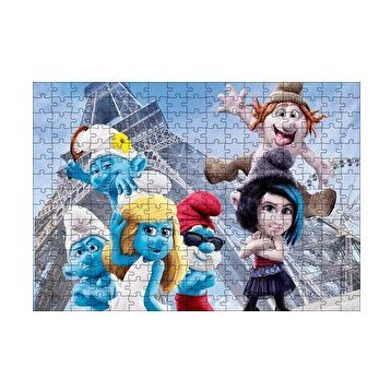 Cakapuzzle Eyfel Kulesi ve Şirinler 120 Parça Ahşap Puzzle