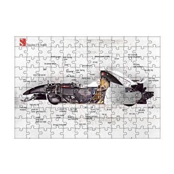 Cakapuzzle F1 Arabasının Anatomisi Görseli 120 Parça Ahşap Puzzle